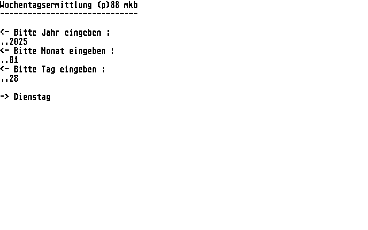 Biorhythmusberechnung atari screenshot